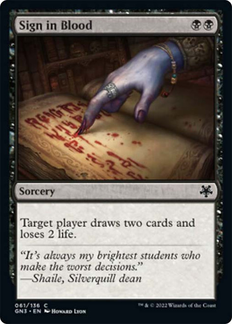 Sign in Blood\nGame Night: Free-for-All\nSingle\nMagic The Gathering
