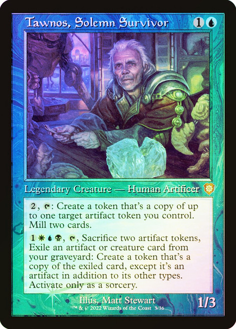 Tawnos, Solemn Survivor (Retro Frame)\nThe Brothers' War Commander\nSingle\nMagic The Gathering