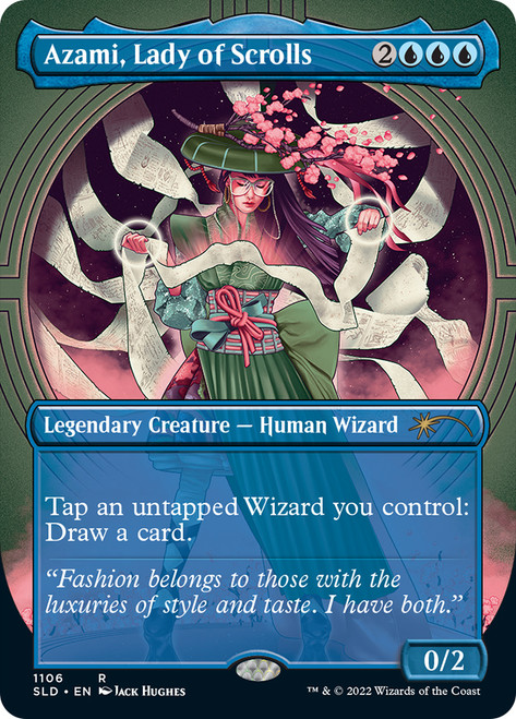 Azami, Lady of Scrolls (Secret Lair) (Borderless)\nPromo: General\nSingle\nMagic The Gathering