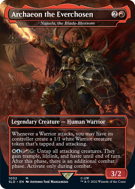 Najeela, the Blade-Blossom (Archaeon the Everchosen) (Secret Lair) (Warhammer 40,000) (Borderless)\nPromo: General\nSingle\nMagic The Gathering