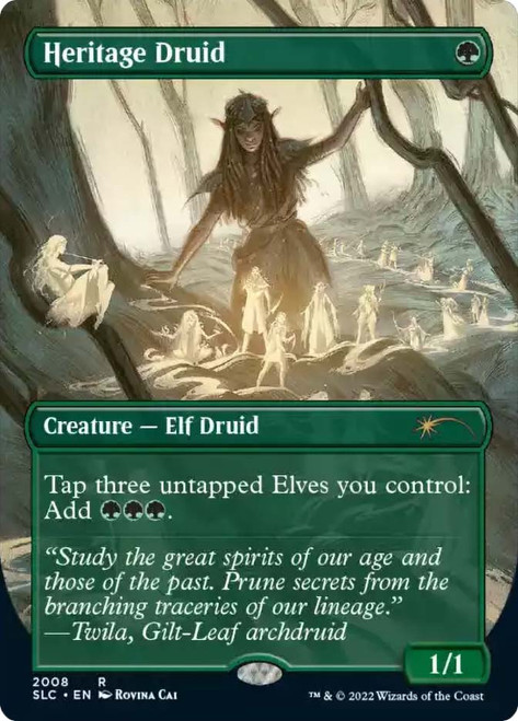 Heritage Druid (Secret Lair Countdown) (Borderless)\nPromo: General\nSingle\nMagic The Gathering