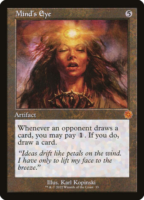 Mind's Eye (#033) (Retro Frame)\nThe Brothers' War Retro Artifacts\nSingle\nMagic The Gathering