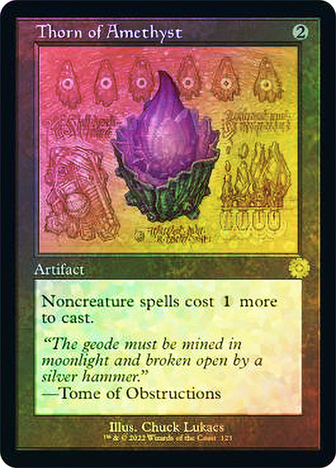 Thorn of Amethyst (#123) (Retro Frame)\nThe Brothers' War Retro Artifacts - Schematics\nSingle\nMagic The Gathering