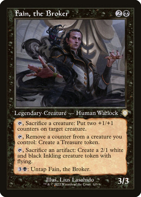 Fain, the Broker (Retro Frame)\nThe Brothers' War Commander\nSingle\nMagic The Gathering