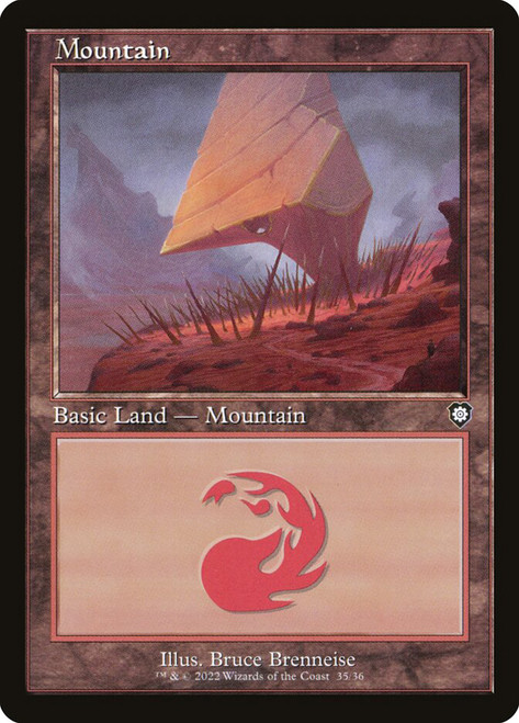 Mountain (#035) (Retro Frame)\nThe Brothers' War Commander\nSingle\nMagic The Gathering
