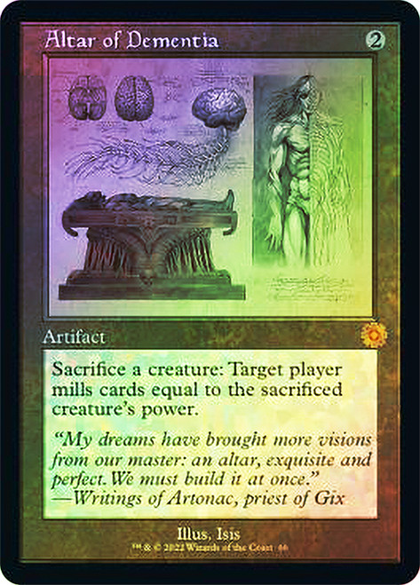 Altar of Dementia (#066) (Retro Frame)\nThe Brothers' War Retro Artifacts - Schematics\nSingle\nMagic The Gathering