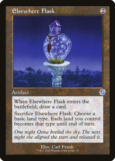 Elsewhere Flask (#015) (Retro Frame)\nThe Brothers' War Retro Artifacts\nSingle\nMagic The Gathering
