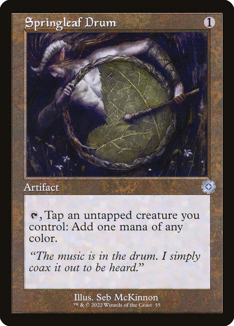 Springleaf Drum (#055) (Retro Frame)\nThe Brothers' War Retro Artifacts\nSingle\nMagic The Gathering