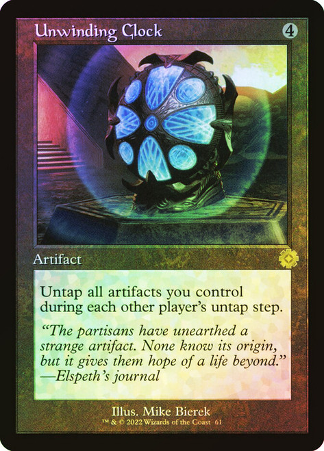 Unwinding Clock (#061) (Retro Frame)\nThe Brothers' War Retro Artifacts\nSingle\nMagic The Gathering