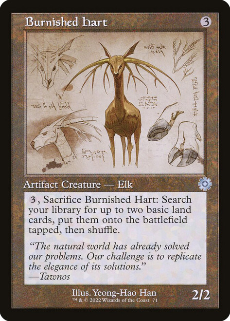 Burnished Hart (#071) (Retro Frame)\nThe Brothers' War Retro Artifacts - Schematics\nSingle\nMagic The Gathering