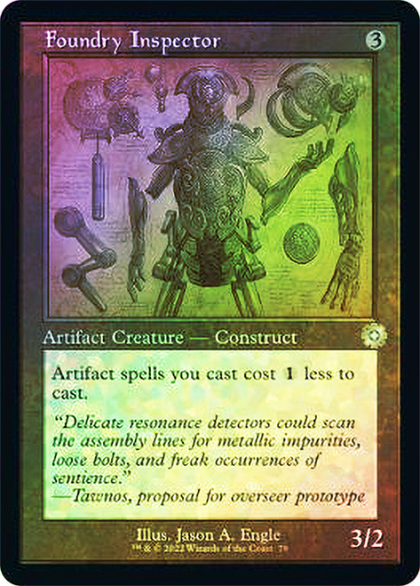 Foundry Inspector (#079) (Retro Frame)\nThe Brothers' War Retro Artifacts - Schematics\nSingle\nMagic The Gathering