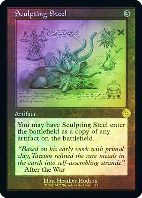 Sculpting Steel (#113) (Retro Frame)\nThe Brothers' War Retro Artifacts - Schematics\nSingle\nMagic The Gathering