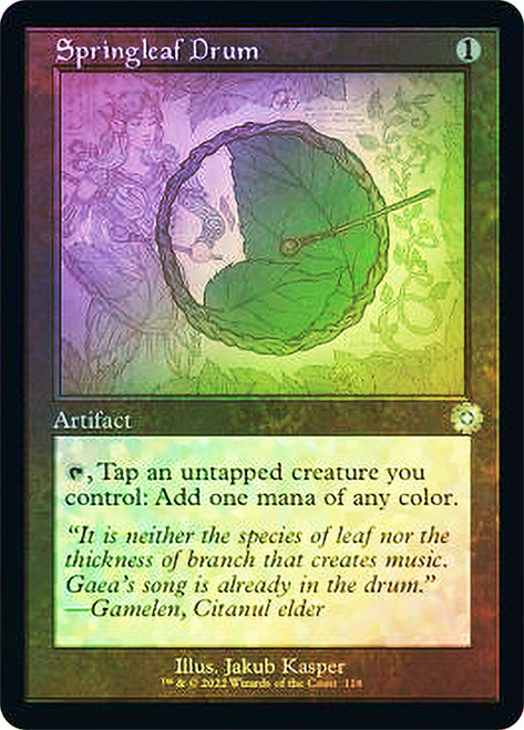 Springleaf Drum (#118) (Retro Frame)\nThe Brothers' War Retro Artifacts - Schematics\nSingle\nMagic The Gathering