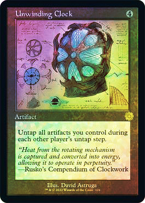 Unwinding Clock (#124) (Retro Frame)\nThe Brothers' War Retro Artifacts - Schematics\nSingle\nMagic The Gathering