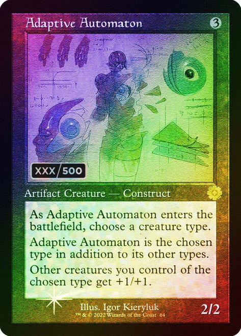 Adaptive Automaton (Serial Number) (Retro Frame)\nThe Brothers' War Retro Artifacts - Serialized\nSingle\nMagic The Gathering