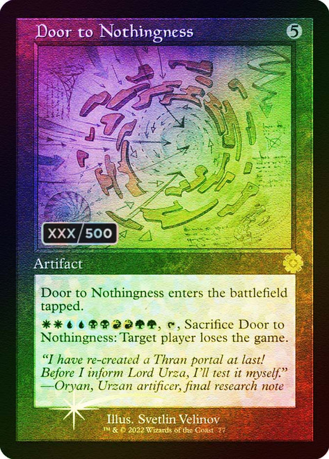 Door to Nothingness (Serial Number) (Retro Frame)\nThe Brothers' War Retro Artifacts - Serialized\nSingle\nMagic The Gathering