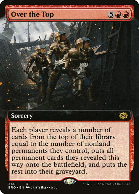 Over the Top (Extended Art)\nThe Brothers' War - Variants\nSingle\nMagic The Gathering