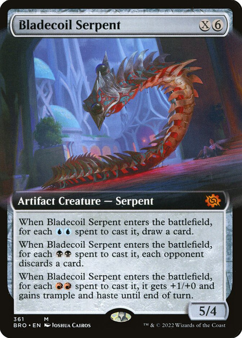 Bladecoil Serpent (Extended Art)\nThe Brothers' War - Variants\nSingle\nMagic The Gathering