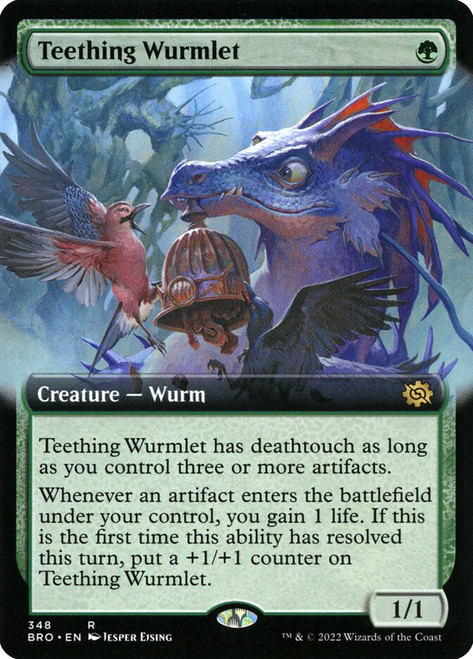 Teething Wurmlet (Extended Art)\nThe Brothers' War - Variants\nSingle\nMagic The Gathering