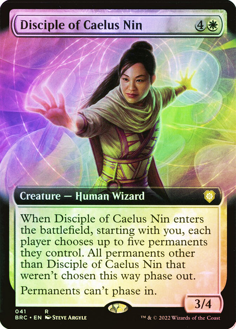 Disciple of Caelus Nin (Extended Art)\nThe Brothers' War Commander - Variants\nSingle\nMagic The Gathering