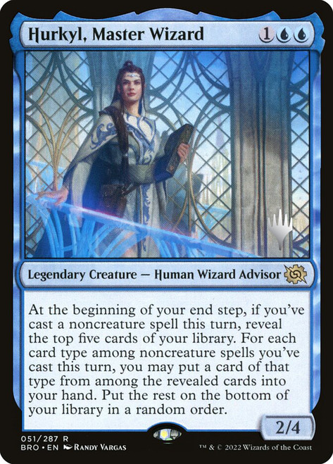 Hurkyl, Master Wizard (Promo Pack) (The Brothers' War)\nPromo: Planeswalker Stamped\nSingle\nMagic The Gathering