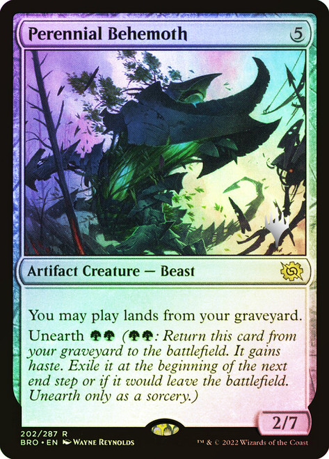Perennial Behemoth (Promo Pack) (The Brothers' War)\nPromo: Planeswalker Stamped\nSingle\nMagic The Gathering