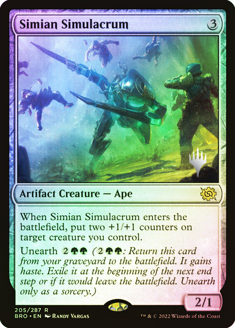 Simian Simulacrum (Promo Pack) (The Brothers' War)\nPromo: Planeswalker Stamped\nSingle\nMagic The Gathering