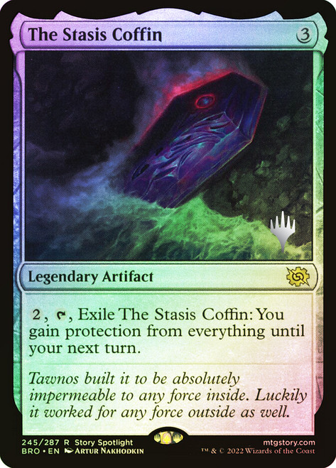 The Stasis Coffin (Promo Pack) (The Brothers' War)\nPromo: Planeswalker Stamped\nSingle\nMagic The Gathering