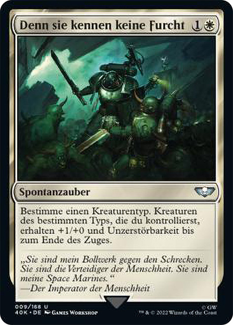 And They Shall Know No Fear\nWarhammer 40,000 Commander - German\nSingle\nMagic The Gathering