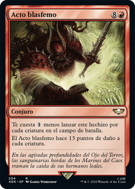 Blasphemous Act\nWarhammer 40,000 Commander - Spanish\nSingle\nMagic The Gathering