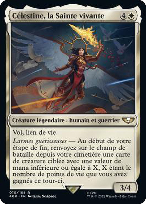 Celestine, the Living Saint\nWarhammer 40,000 Commander - French\nSingle\nMagic The Gathering