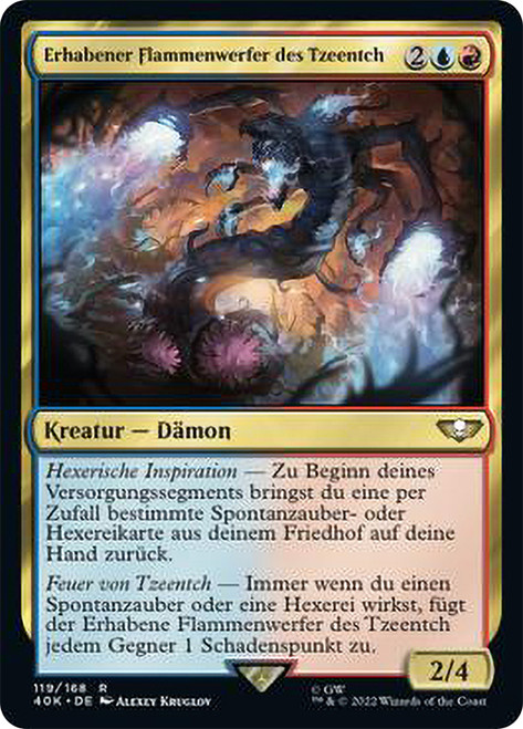 Exalted Flamer of Tzeentch\nWarhammer 40,000 Commander - German\nSingle\nMagic The Gathering