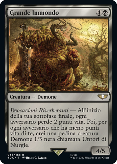 Great Unclean One\nWarhammer 40,000 Commander - Italian\nSingle\nMagic The Gathering