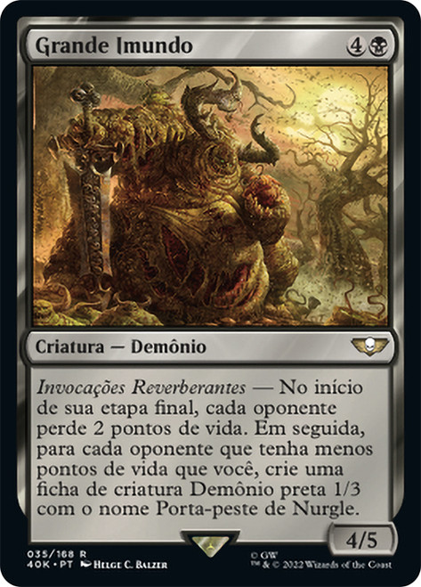 Great Unclean One\nWarhammer 40,000 Commander - Portuguese\nSingle\nMagic The Gathering