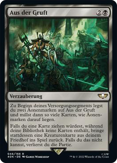 Out of the Tombs\nWarhammer 40,000 Commander - German\nSingle\nMagic The Gathering
