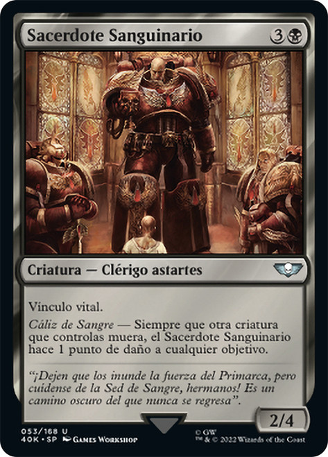 Sanguinary Priest\nWarhammer 40,000 Commander - Spanish\nSingle\nMagic The Gathering