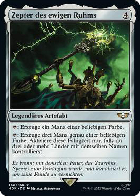 Sceptre of Eternal Glory\nWarhammer 40,000 Commander - German\nSingle\nMagic The Gathering