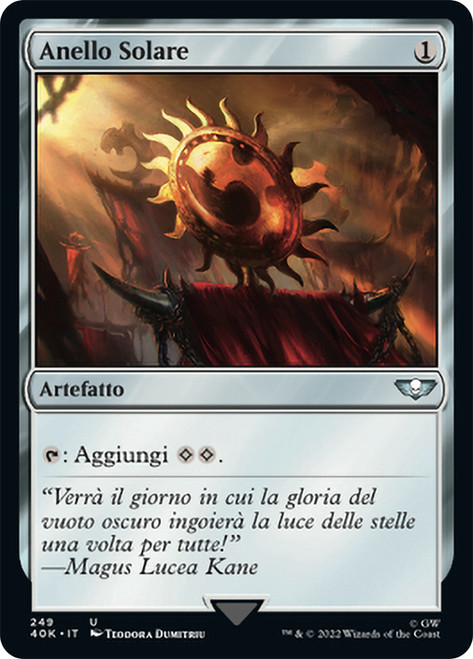 Sol Ring (#249)\nWarhammer 40,000 Commander - Italian\nSingle\nMagic The Gathering