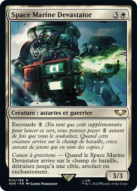 Space Marine Devastator\nWarhammer 40,000 Commander - French\nSingle\nMagic The Gathering