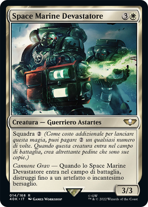 Space Marine Devastator\nWarhammer 40,000 Commander - Italian\nSingle\nMagic The Gathering