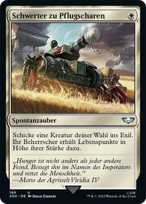 Swords to Plowshares\nWarhammer 40,000 Commander - German\nSingle\nMagic The Gathering