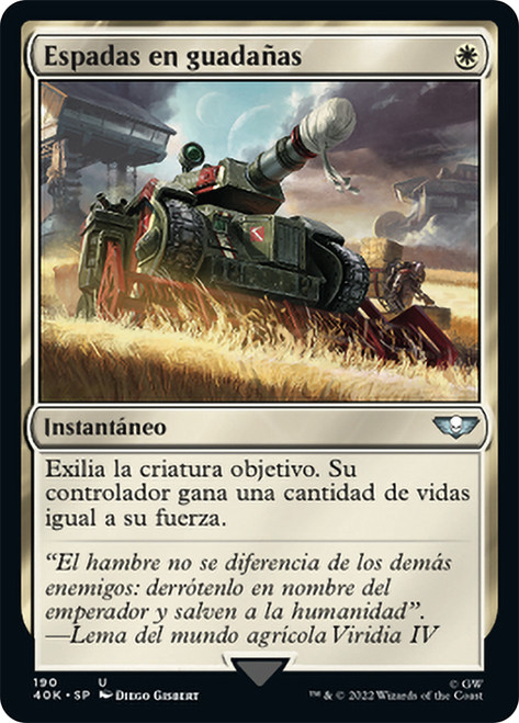 Swords to Plowshares\nWarhammer 40,000 Commander - Spanish\nSingle\nMagic The Gathering