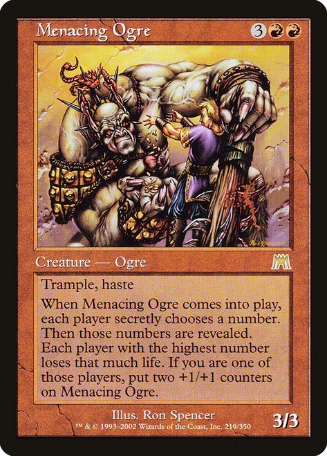 Menacing Ogre\nOnslaught\nSingle\nMagic The Gathering