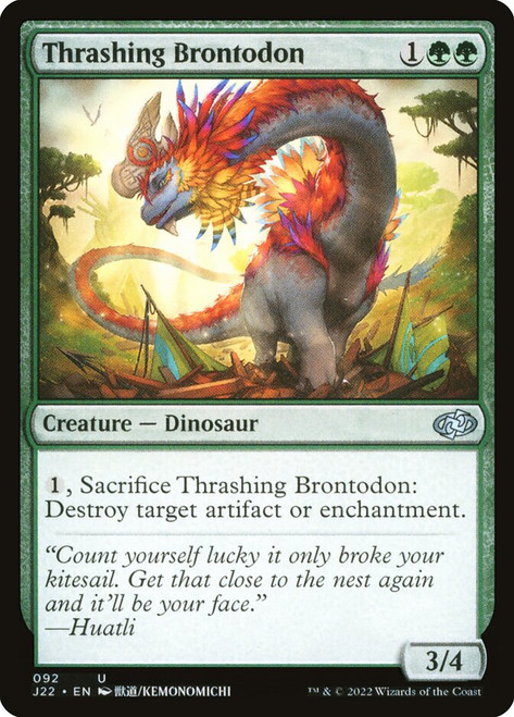 Thrashing Brontodon\nJumpstart 2022\nSingle\nMagic The Gathering