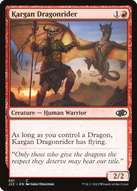 Kargan Dragonrider\nJumpstart 2022\nSingle\nMagic The Gathering
