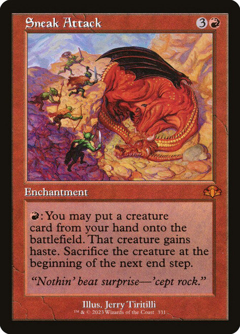 Sneak Attack (Retro Frame)\nDominaria Remastered - Retro Frame\nSingle\nMagic The Gathering