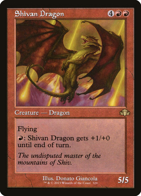 Shivan Dragon (Retro Frame)\nDominaria Remastered - Retro Frame\nSingle\nMagic The Gathering