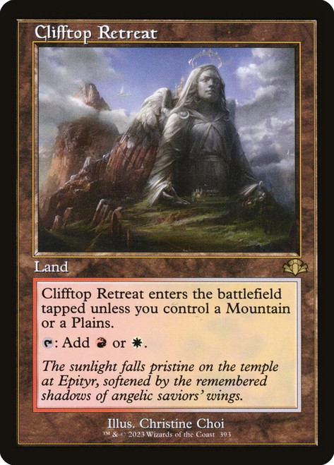 Clifftop Retreat (Retro Frame)\nDominaria Remastered - Retro Frame\nSingle\nMagic The Gathering