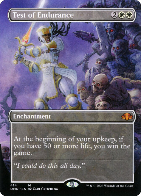 Test of Endurance (Borderless)\nDominaria Remastered - Borderless\nSingle\nMagic The Gathering