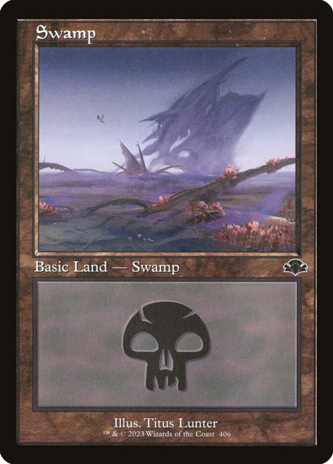 Swamp (#406) (Retro Frame)\nDominaria Remastered - Retro Frame\nSingle\nMagic The Gathering